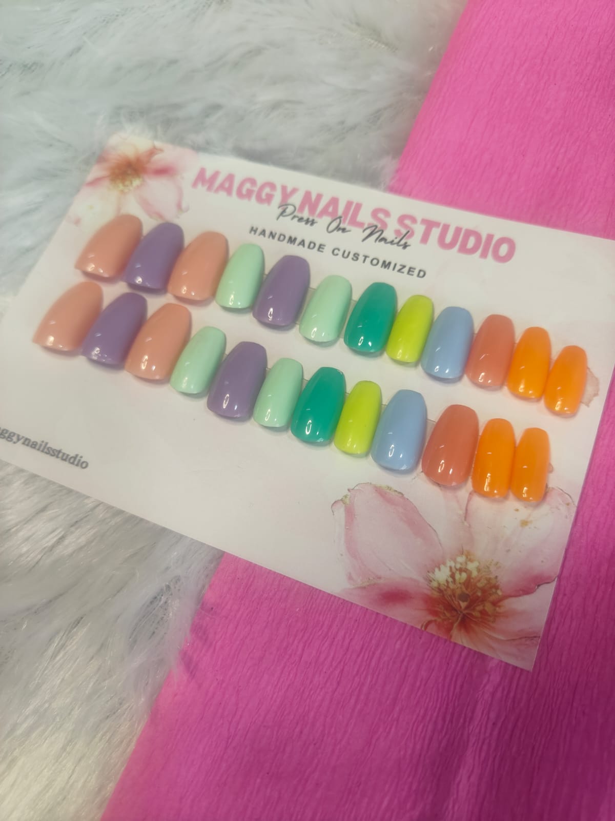 Coffin Rainbow nails